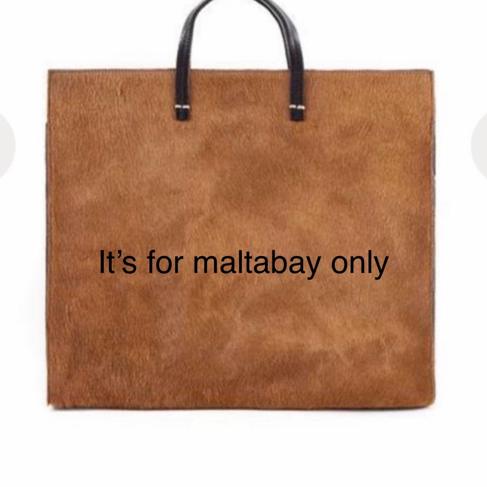Clare V. Simple Tote With Calf Hair tan/black leather Tote Bag  @maltabay only.